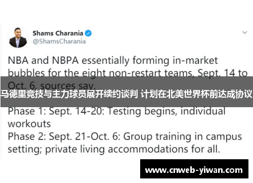 马德里竞技与主力球员展开续约谈判 计划在北美世界杯前达成协议